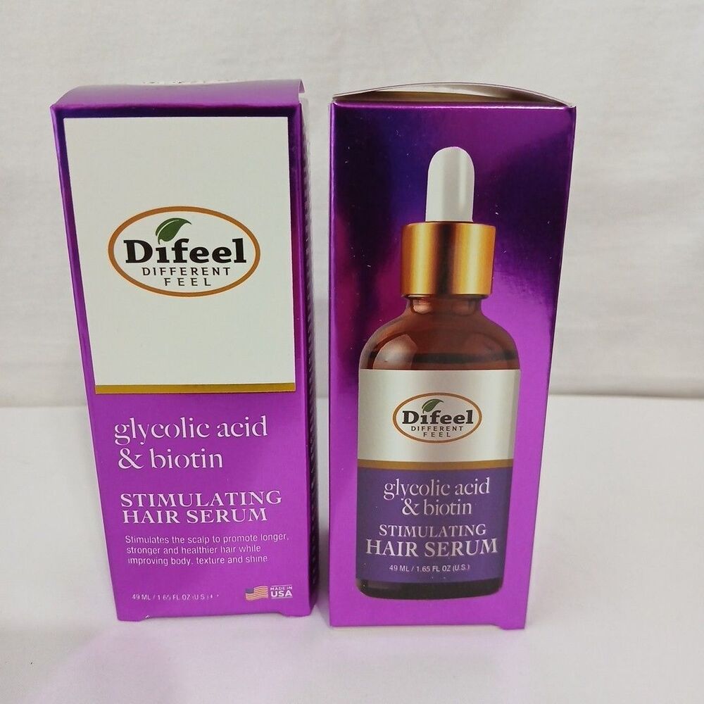 2 Difeel Glycolic Acid & Biotin STIMULATING Pro-Growth Hair Serum 1.65 floz NEW